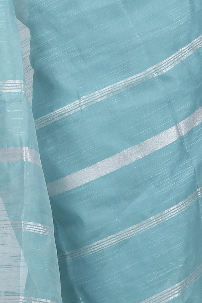 Green Blended Cotton Toshini Hand Loom Saree (1184)